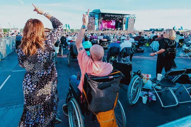 Wheelchair users enjoying Lytham Festival