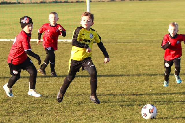 The Clifton Rangers Stingers and South Shore Youth Reds U7s are in their first season of Blackpool and District Youth League football Picture: Karen Tebbutt
