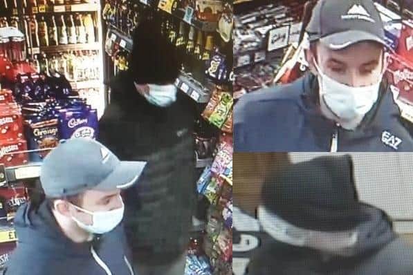 Do you recognise these men? Police want to identify them following a burglary at a shop in Blackpool. (Credit: Lancashire Police)