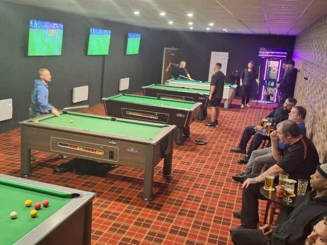 The new games room in use.