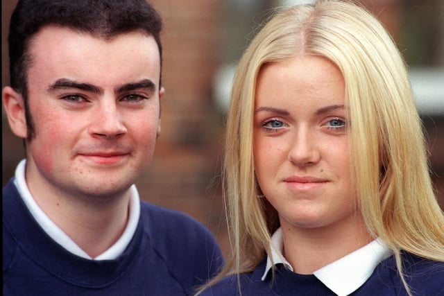 St Mary's High school pupils Kenny Logue and Erin Shanagher who were members of the North West Millennium youth forum