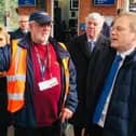 Brian Crawford was an active supporter of the restoration of Fleetwood's railway station - here pictured with Government minister Grant Shapps.