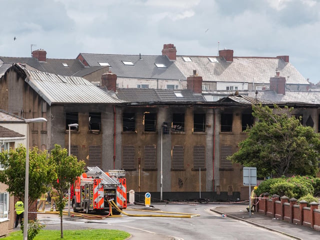 Aftermath of a fire at the Central Club on Kent Road in Blackpool