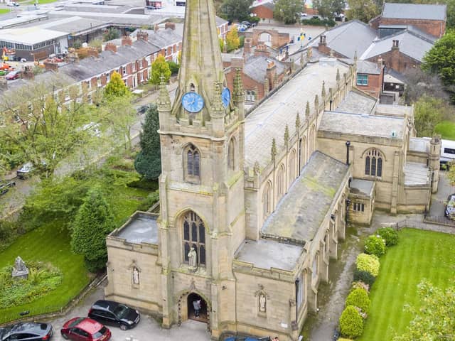 Heritage at Risk 2023
St Alphonsa of the Immaculate Conception Cathedral, St Ignatius Square, Preston, Lancashire.
Exterior, general view by drone of Cathedral, view from south east.                                                                                                                                                                                                                                                           

