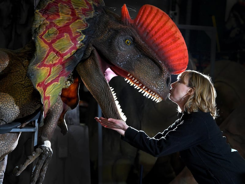 Erica Crompton, Director of Big Foot Events, with some of her Jurassic friends