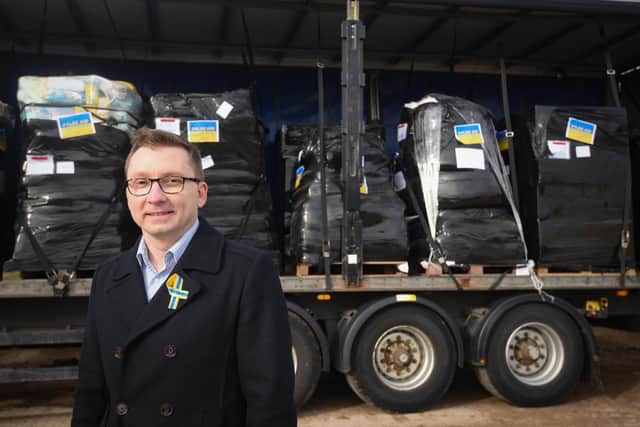 Fylde Aid for Ukraine organiser Matthew Paczkowski with the loaded truck