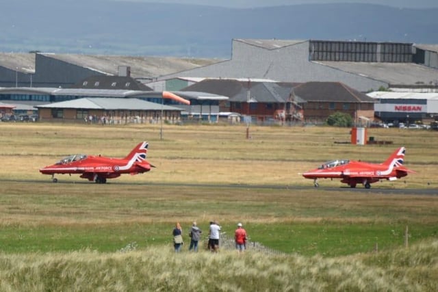 The Red Arrows are using Blackpool Airport as a stop off point during Southport Air Show