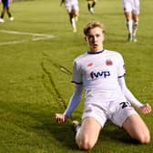 Danny Ormerod scored his first National League goals for Fylde against Rochdale Picture: Steve McLellan