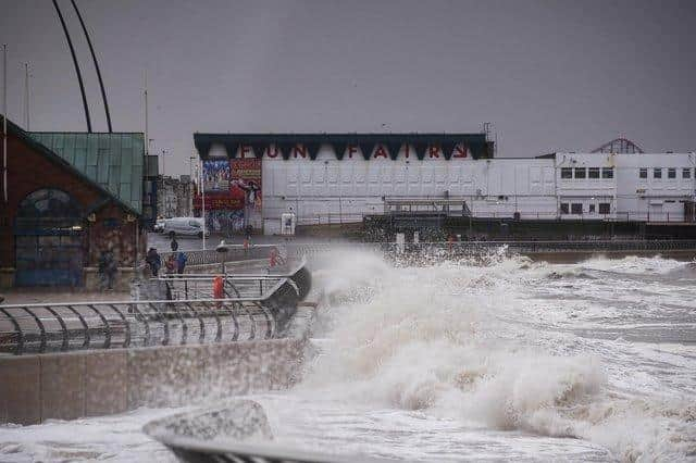 Winds were expected to reach 60mph across the North West, with gusts of 70mph possible along the coastline.