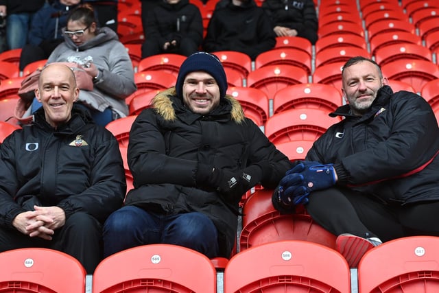 Andy Butler and Nick Buxton take their seats for the game.