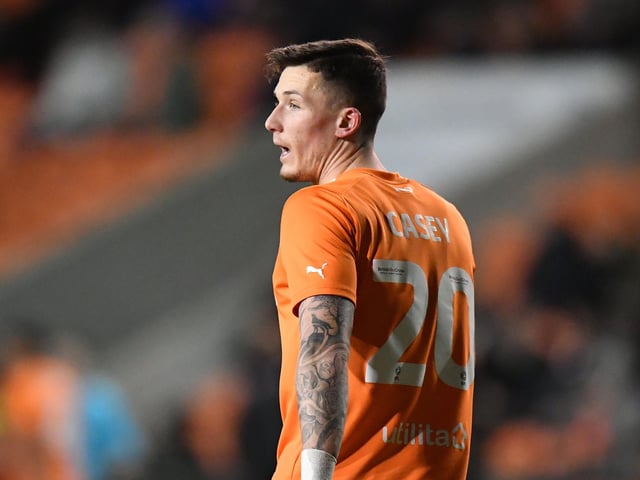 Olly Casey won a number of aerial battles for the Seasiders, but was part of an overall shaky defensive performance.