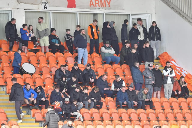 Seasiders supporters at Bloomfield Road for the Portsmouth game.
