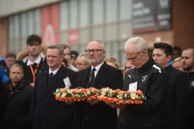 McCarthy was among those to lay a wreath at Monday's memorial service