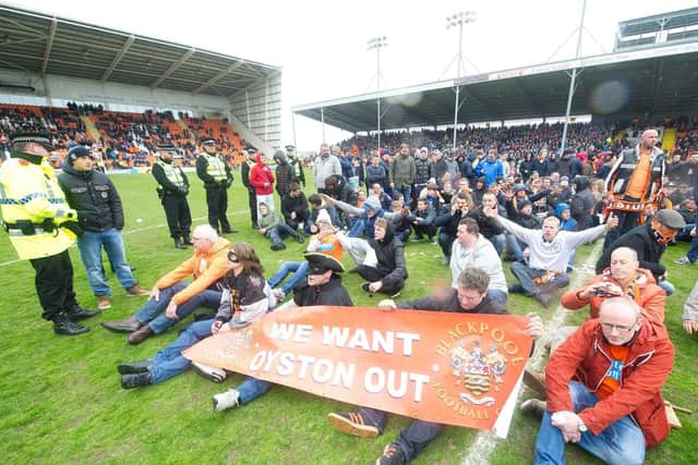 Scenes like this where Blackpool fans took to the pitch to protest about the club's then owners, may be less common in future if Civitas Club takes off – a start-up aimed at revolutionising fan ownership in sports through the blockchain.