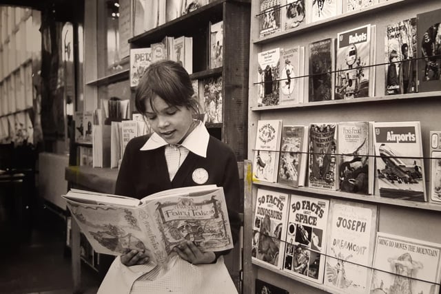 Linda Topham, who was 10, is pictured reading at Moor Park School in July 1983