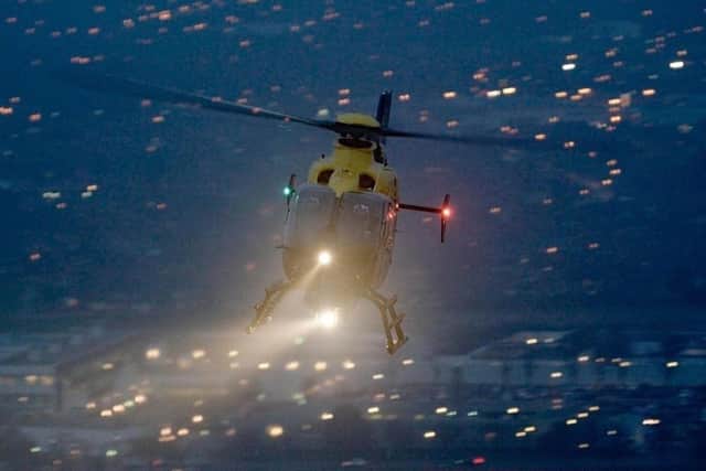 Lancashire Police used the force helicopter to search for a man in the grounds of a household waste recycling centre in Lytham on January 4