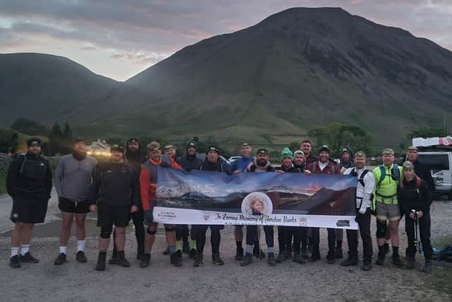 The lads at the base of Ben Nevis in Scotland, during their Three Peak Challenge
