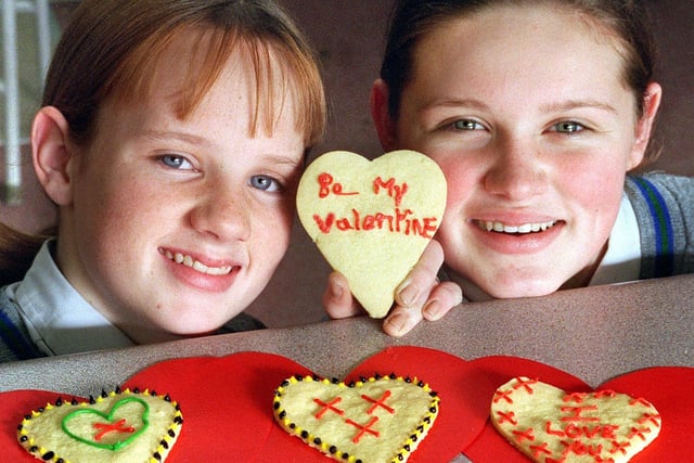 Year 10 pupils baked Valentine biscuits, as part of the Barnados "Big Bake". Pictured are Michelle King (left) and Emma Smith (both aged 14)