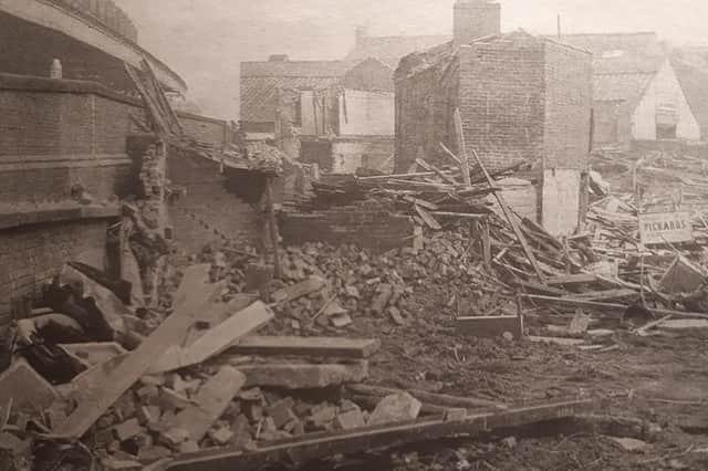 This scene shows the demolition of Bonny Street in the 1960s