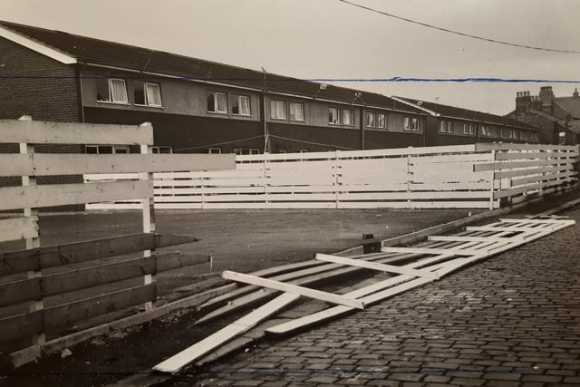 Broken fencing at the back of properties in Walmsley Street - possibly mid-80s?