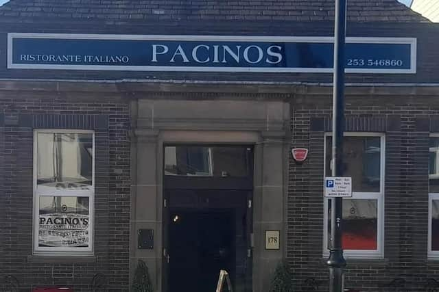 Pacinos Ristorante Italiano on Lord Street in Fleetwood