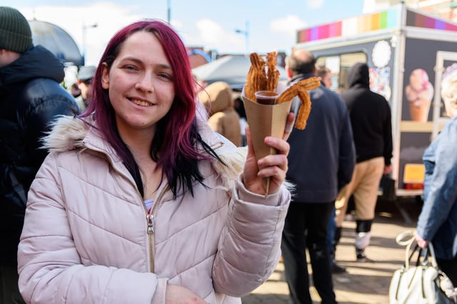 Chloe Fletcher with a churro at St Anne's Food and Drink Festival 2022. Photo: Kelvin Stuttard