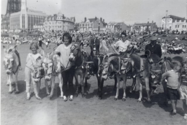 Riding the donkeys on Blackpool beach in the 1950s