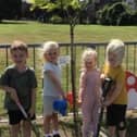 Pupils of Ormskirk Church of England Primary School after the planting of the tree.
