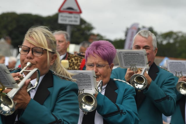 Musical accompaniment was an essential part of the Wrea Green Field Day procession.