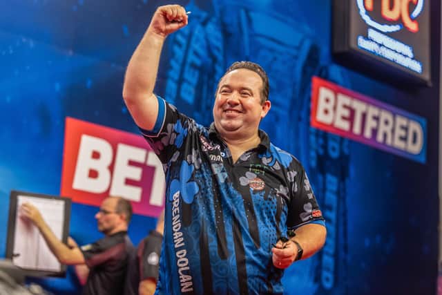 Brendan Dolan defeated Michael van Gerwen in the Betfred World Matchplay at the Winter Gardens, Blackpool Picture: Taylor Lanning/PDC