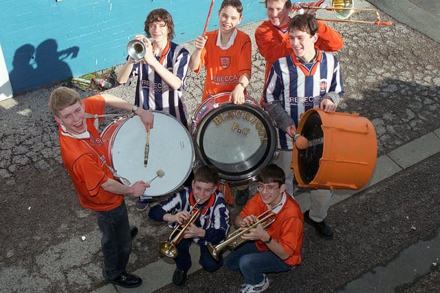 Blackpool FC fans band pictured in March 1997