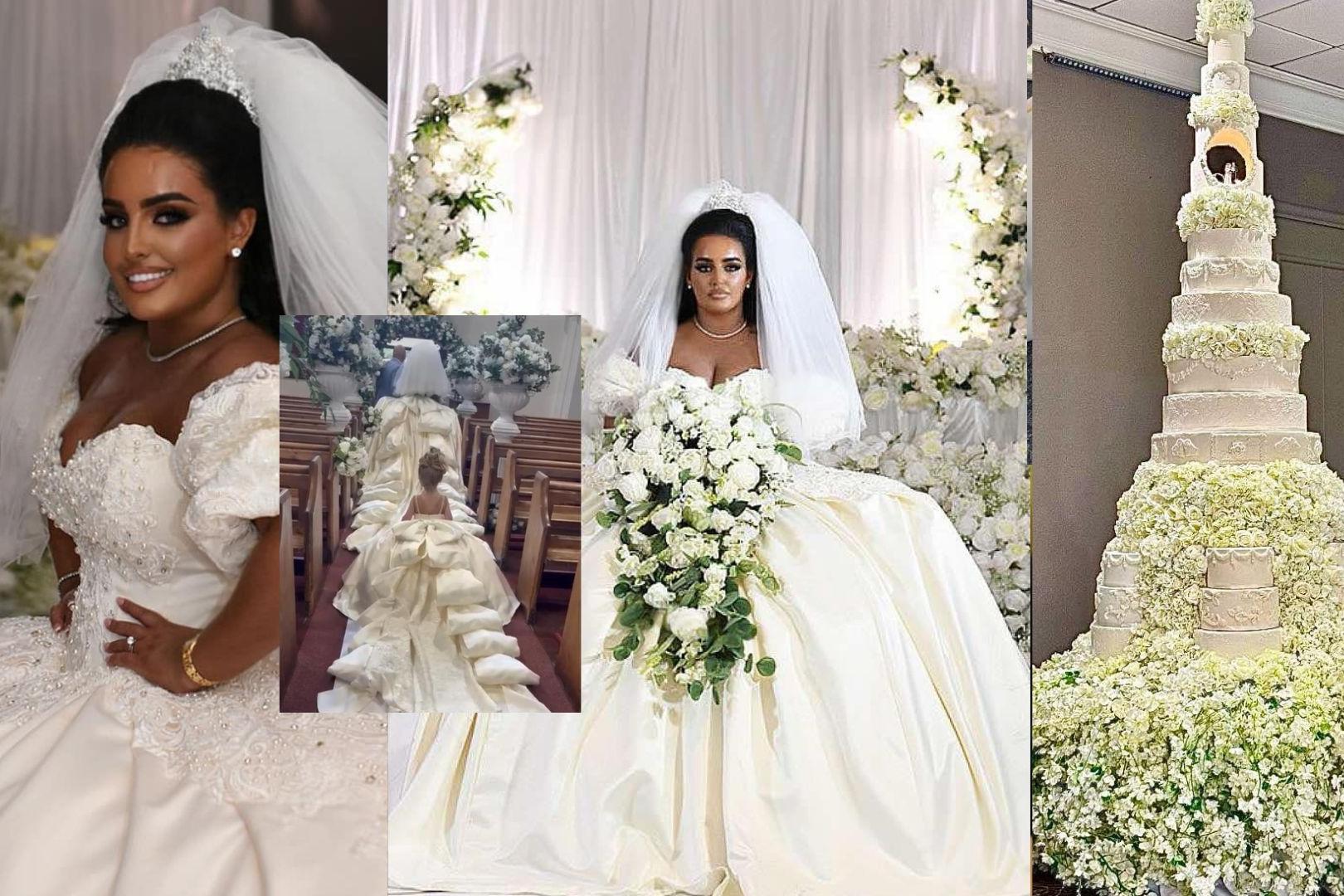 I’m a 5ft bride and had a 20-stone wedding dress and a cake twice the size of me