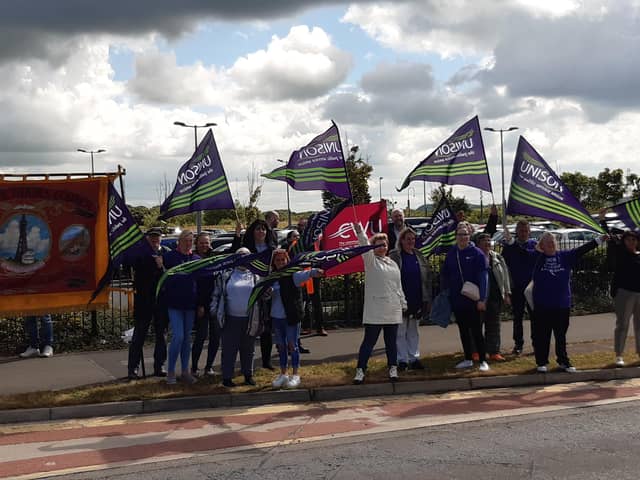 Staff striking at The Harbour