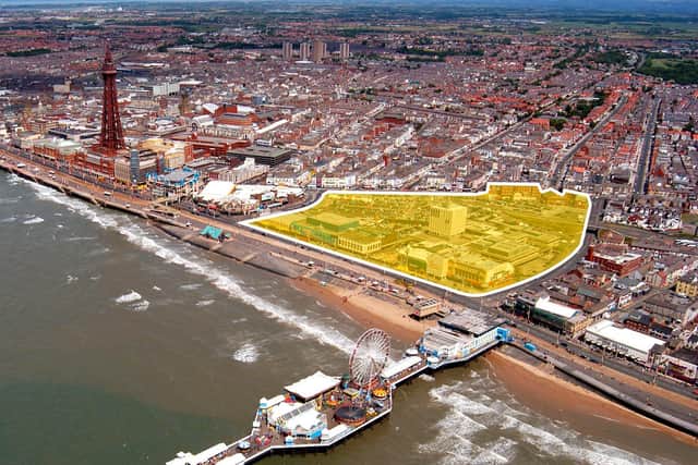 An aerial view of the Blackpool Central development area