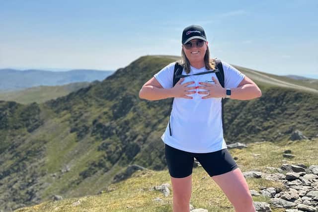 Emma Davidson, from Poulton, who is taking on the Coppatrek along Hadrian's Wall with celebrity Giovanna Fletcher