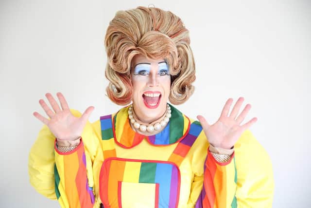 Mama G pantomime dame is performing a children's story reading at Layton Library in Blackpool.