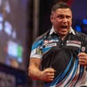 Gerwyn Price celebrates victory over Stephen Bunting at Blackpool's Winter Gardens Picture: Taylor Lanning/PDC