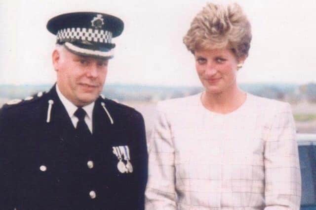 Fleetwood-born Barry Bancroft was spending his final day as Deputy Chief Constable of Northumbria when this picture with Princess Diana was taken in Newcastle