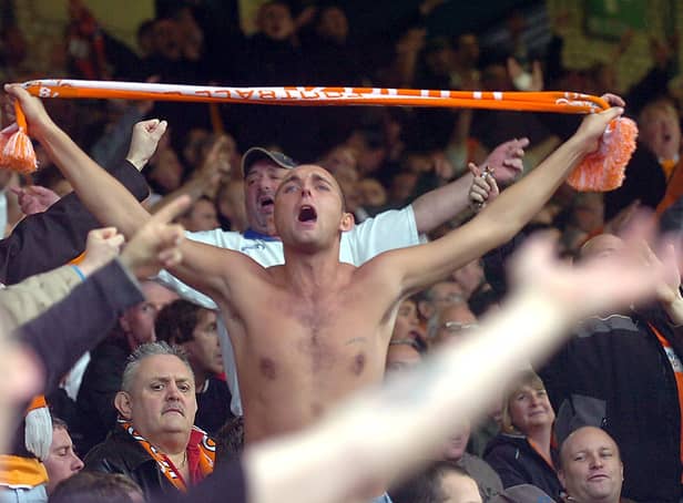 The passion - this is a scene from the first leg of the semi final play-offs when Blackpool beat Oldham Athletic on May 13 2007