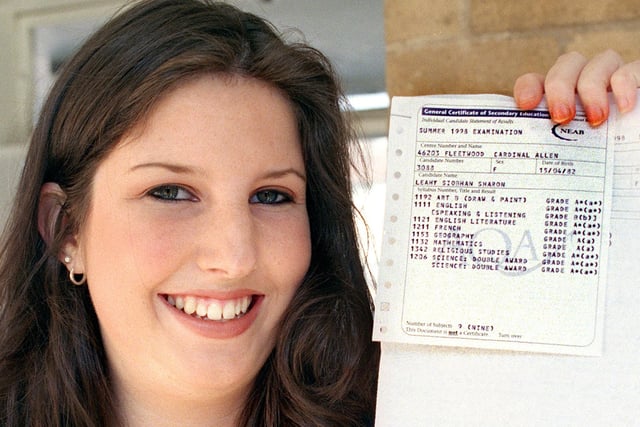 Siobhan Leahy from Cardinal Allen achieved 7 A*'s, 2 A's and 3 B's. This was in 1998.