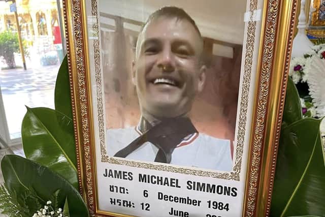 James Simmons, 39, passed away in Thailand. Father, Joey Blower, said: "[This picture was] 10 days old and he was happy, smiling and going to school to learn Thai. He was ready for a new chapter in his life"