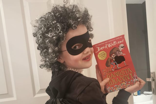 Seven-year-old Jacob as Gangsta Granny from the David Walliams book.