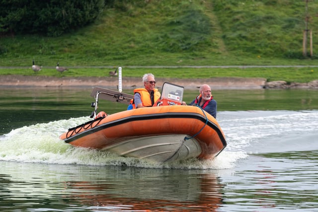 Trying out a speed boat at the Fairhaven Regatta. Photo: Kelvin Lister-Stuttard