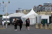 Film crews have appeared on Blackpool Promenade opposite the Metropole Hotel. Photo: Kelvin Stuttard