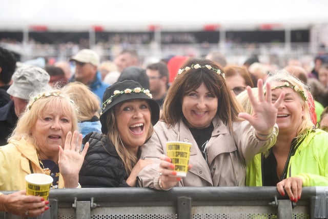 Festival revellers get a good spot to see Diana Ross perform at Lytham Festival