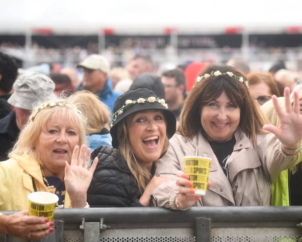 Festival revellers get a good spot to see Diana Ross perform at Lytham Festival