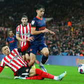 Patino glides past another challenge during Tuesday's draw at Sunderland