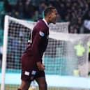 Sibbick celebrates after scoring for Hearts during their derby win against Hibs at the weekend