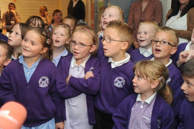 Blackpool Zoo celebrated its 40th birthday with a party hosted by Tower Circus. Children from Stanley Primary School sing Happy Birthday
