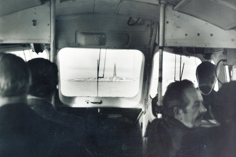 A windscreen view from the SRN6 on a demonstartion run at Blackpoolon October 31 1972